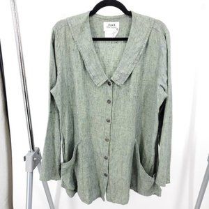 Women's Green Button-Up Top